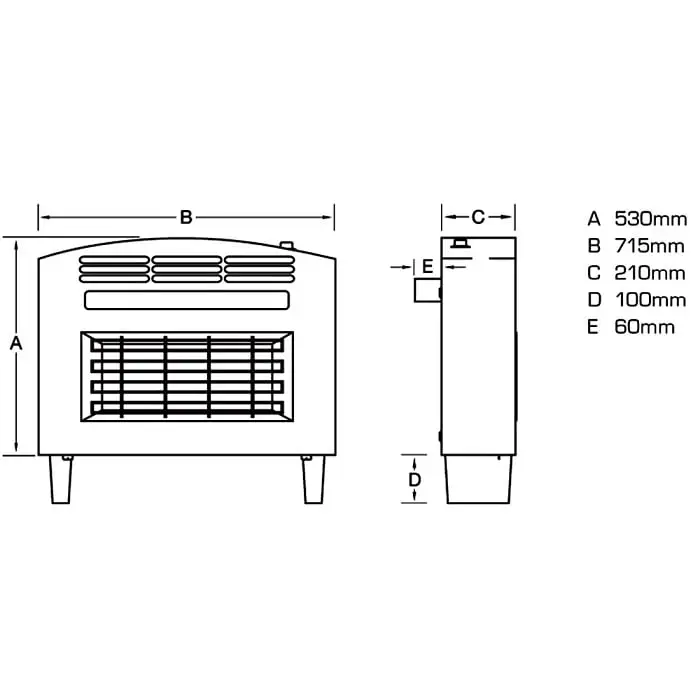 flavel-strata-gas-fire-black-dimensions